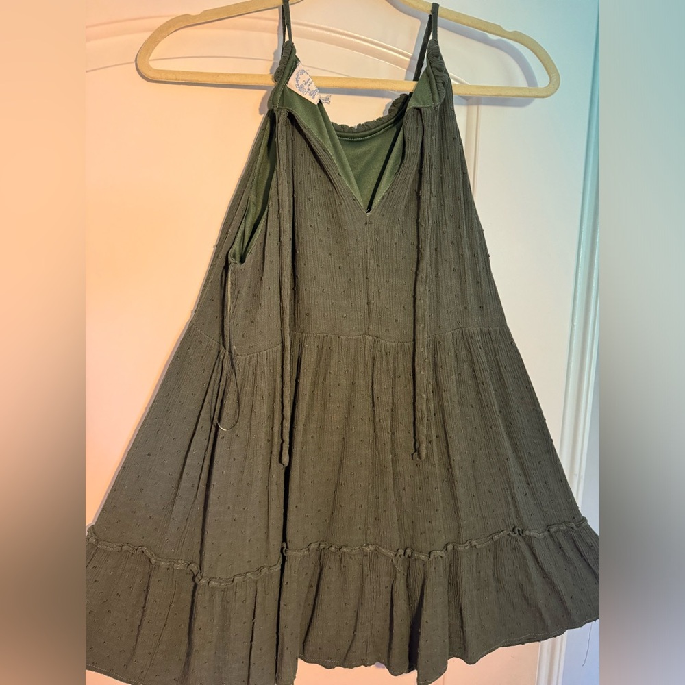 green mini dress